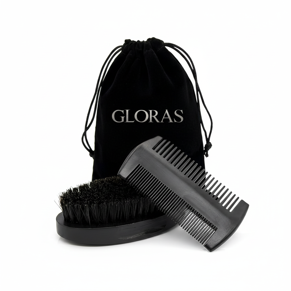 Coffret de Soin Barbe – العناية باللحية | PREMUIM offre : 2 Brosses en Bois  GRATUITS